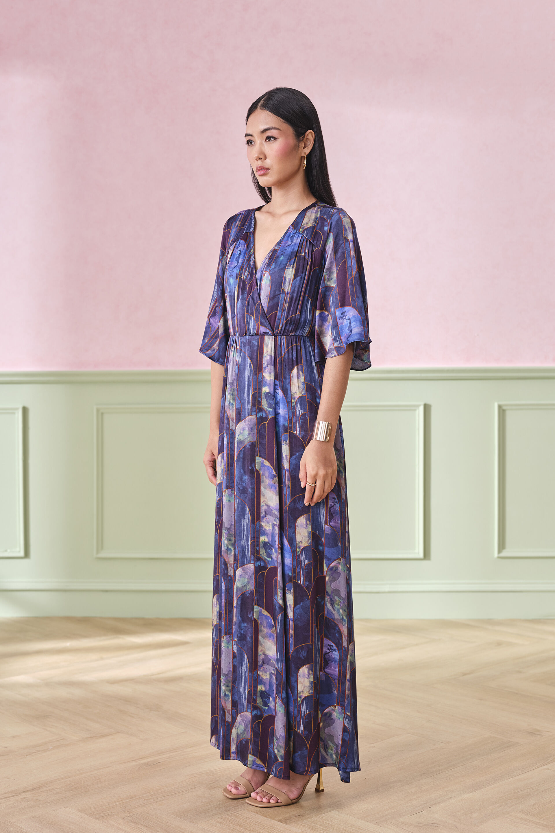 Bluebell Glory Viscose Maxi Dress, Blue, image 5